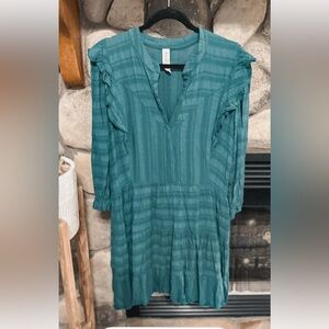 Anthropologie Amadi Black Babydoll Dress Size S Made In USA Rayon